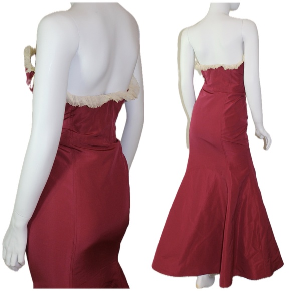 CAROLINA HERRERA - RENEE's OSCAR $5490 Runway RASPBERRY SILK Gown Dress 4-6 - Picture 11 of 14
